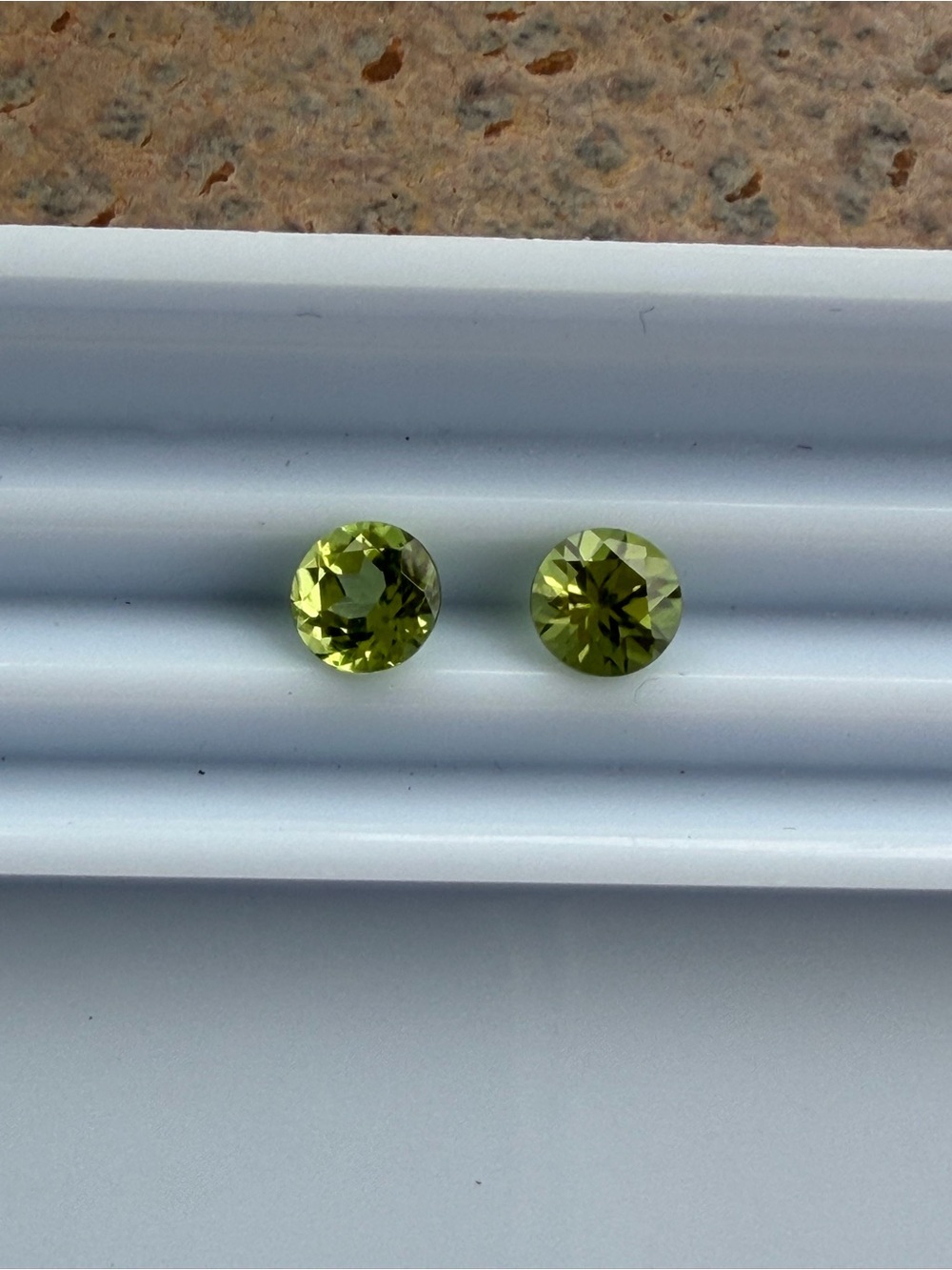 Green Peridot Round Gemstone Studs - Women Jewelry